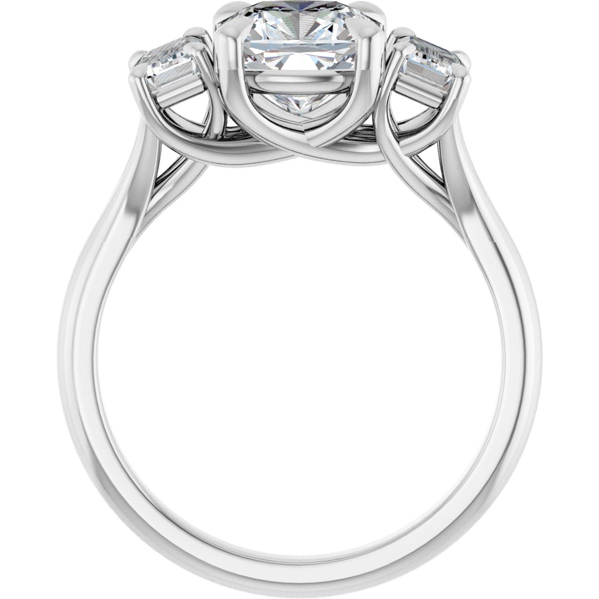 Cushion Three-Stone Engagement Ring