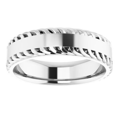 Platinum Sculptural Flat Band