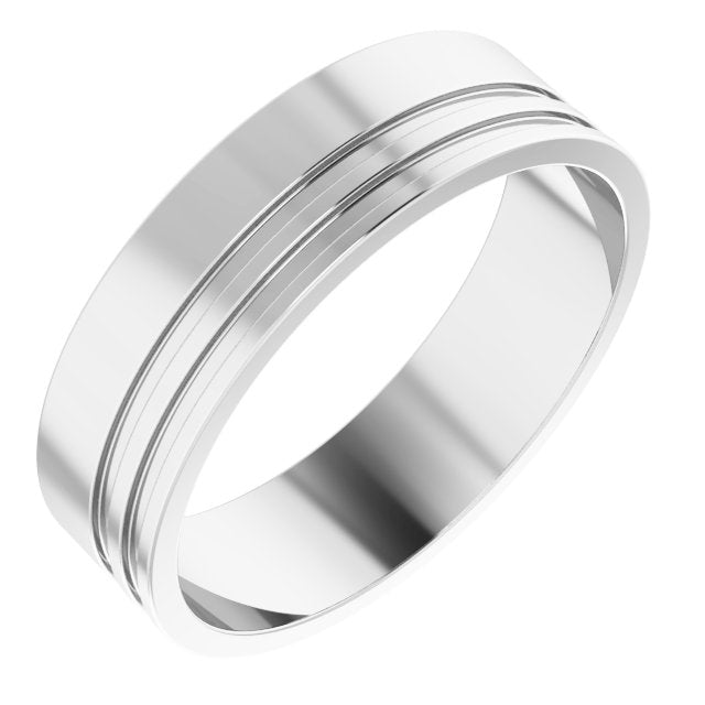 Platinum Grooved Band