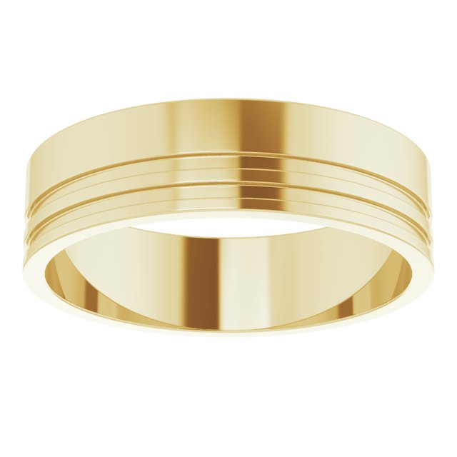 Yellow Gold Grooved Band