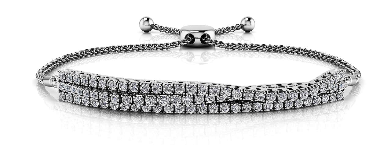 Adjustable Triple Strand Flexible Diamond Bracelet