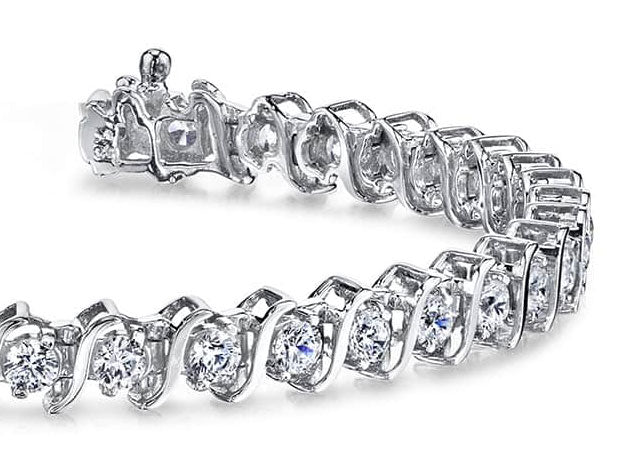 Classic S Shaped Diamond Tennis Bracelet