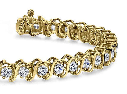 Classic S Shaped Diamond Tennis Bracelet