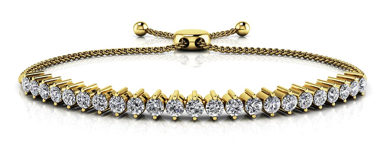 2 Prong Adjustable Diamond Tennis Bracelet