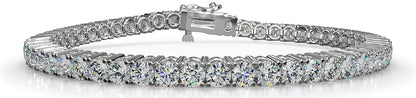 Four Prong Classic Yellow Gold Tennis Bracelet w/ 10.40 CTW Lab Diamonds