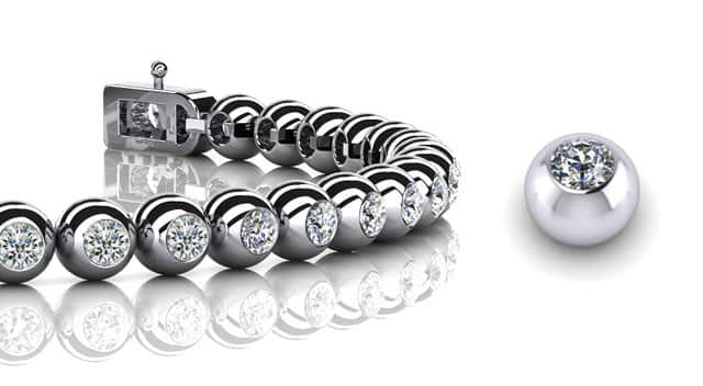 Round Bezel Set Diamond Tennis Bracelet