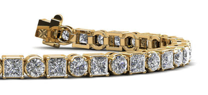 Princess Charm Diamond Tennis Bracelet