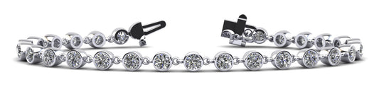 Diamond Drops Single Link Bezel Bracelet