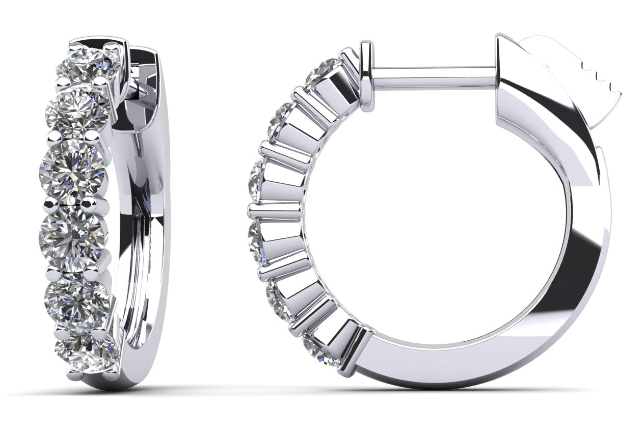 Common Prong Huggie Diamond Hoop Earrings