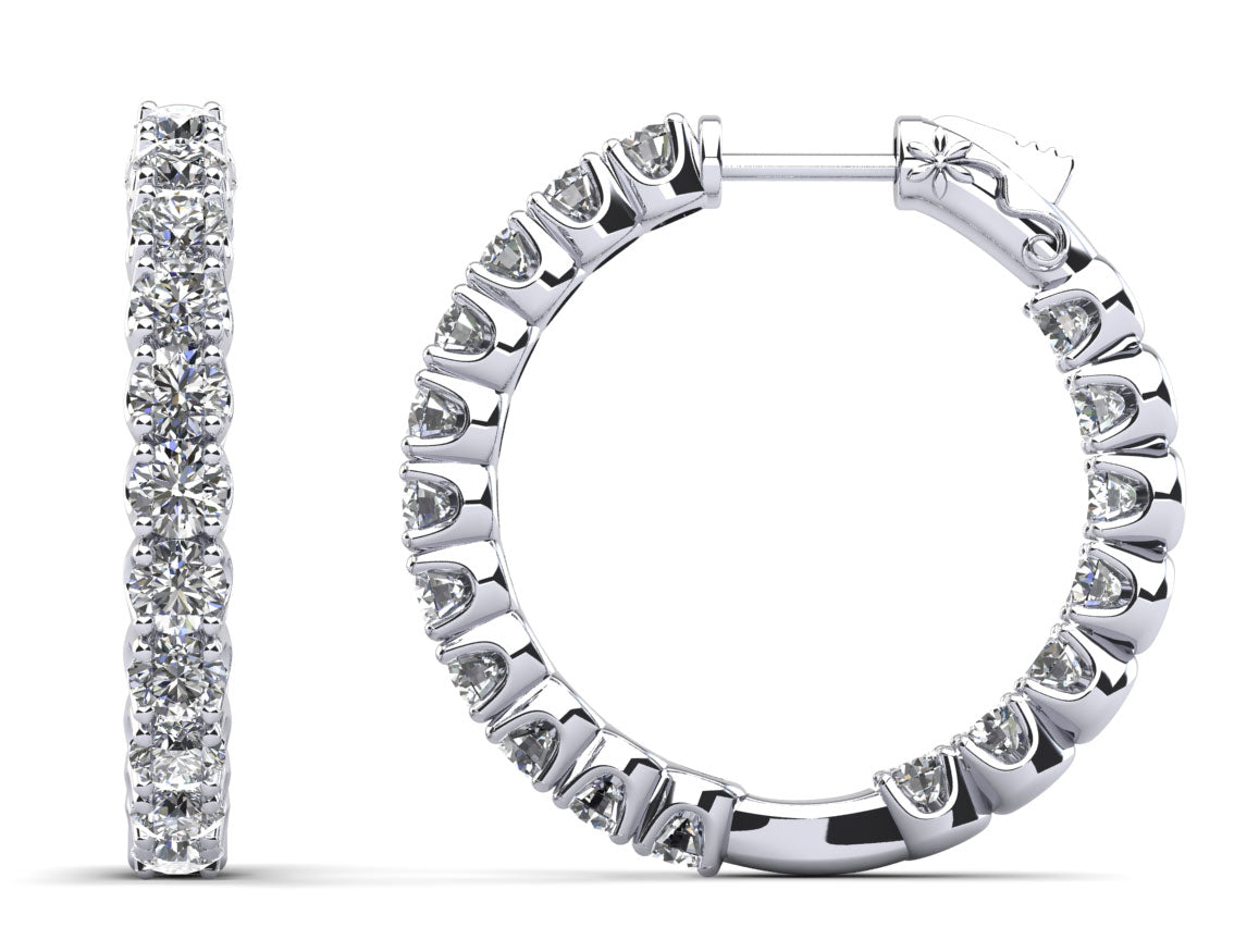 U Shape Brilliance Diamond Hoops