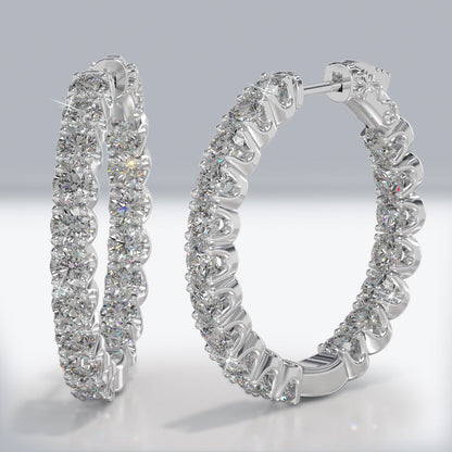 U Shape Brilliance Diamond Hoops