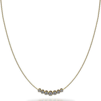 Brilliant Bezel Set Diamond Tennis Necklace With Chain