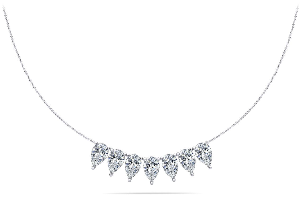 Seven Stone Pear Shape Diamond Necklace