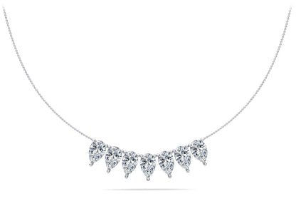 Seven Stone Pear Shape Diamond Necklace