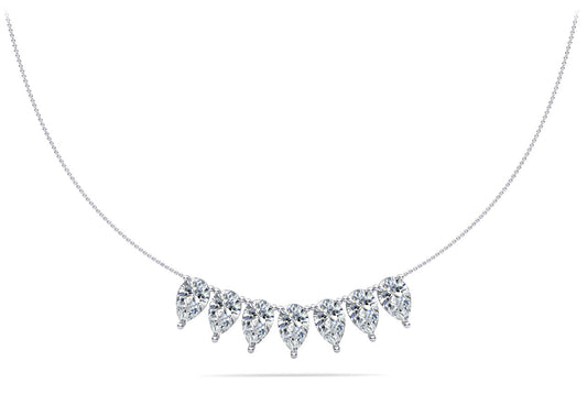 Seven Stone Pear Shape Diamond Necklace