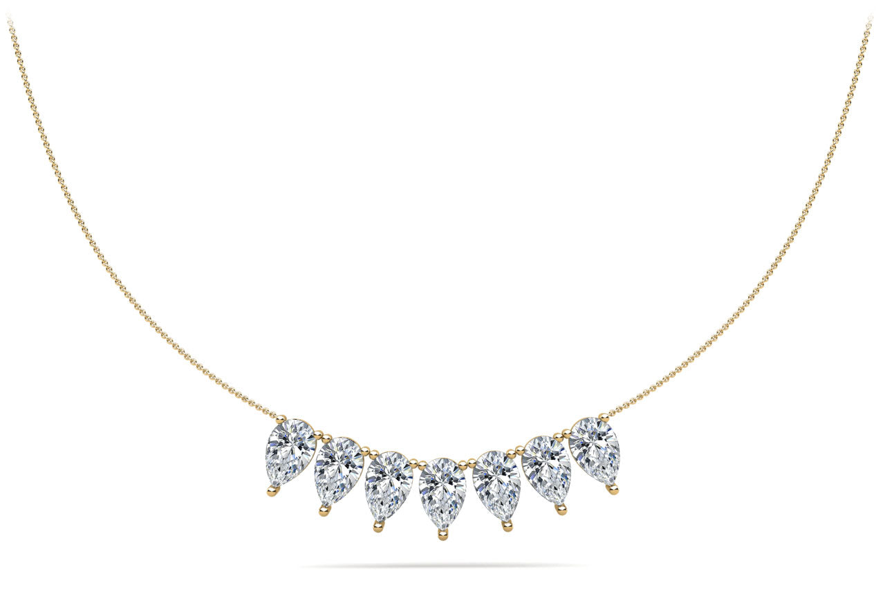 Seven Stone Pear Shape Diamond Necklace