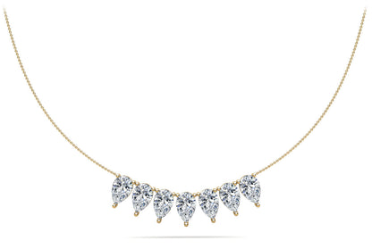 Seven Stone Pear Shape Diamond Necklace