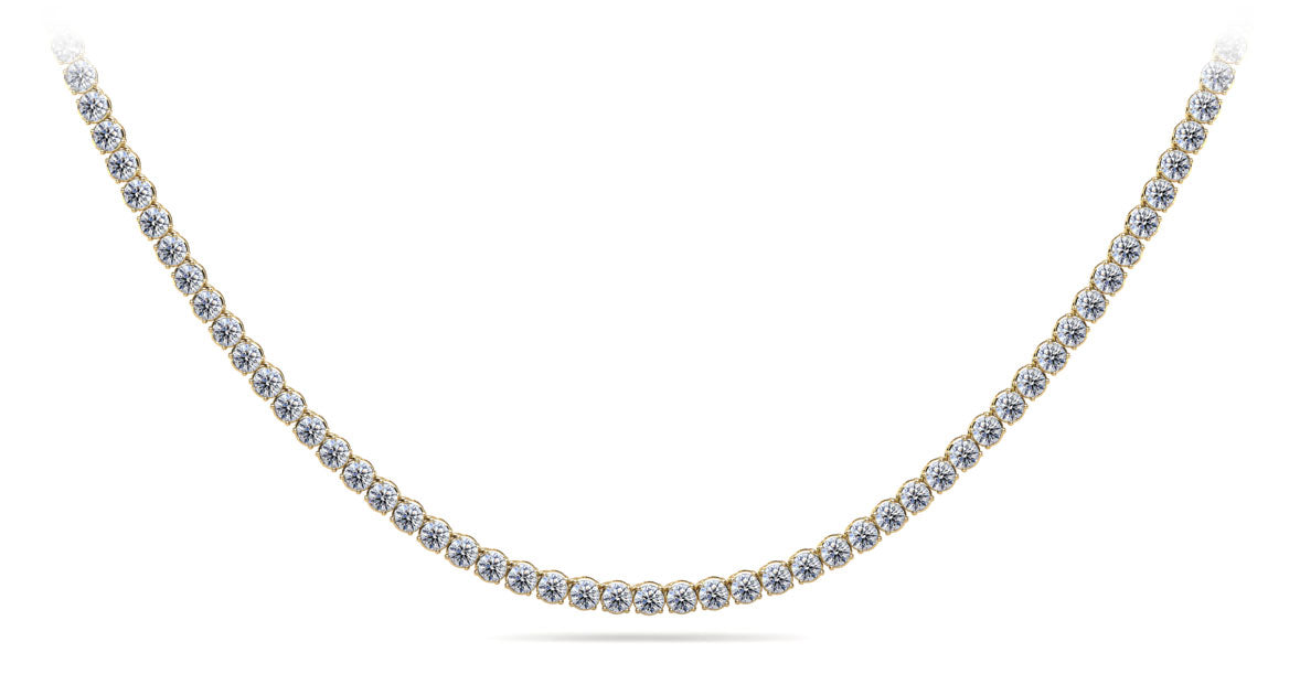 Timeless Dreams Riviera Diamond Yellow Gold Necklace w/ 14.04 CTW Lab Diamonds