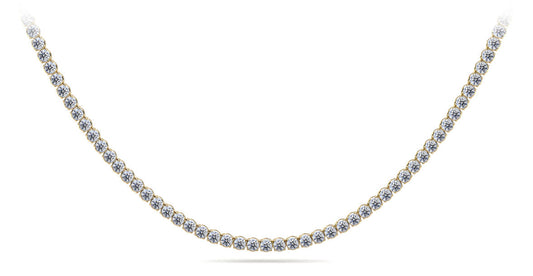 Timeless Dreams Riviera Diamond Yellow Gold Necklace w/ 14.04 CTW Lab Diamonds