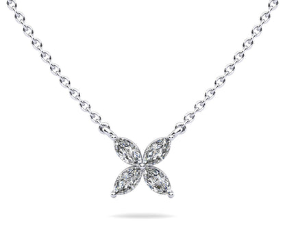 Flower Marquise Diamond Pendant