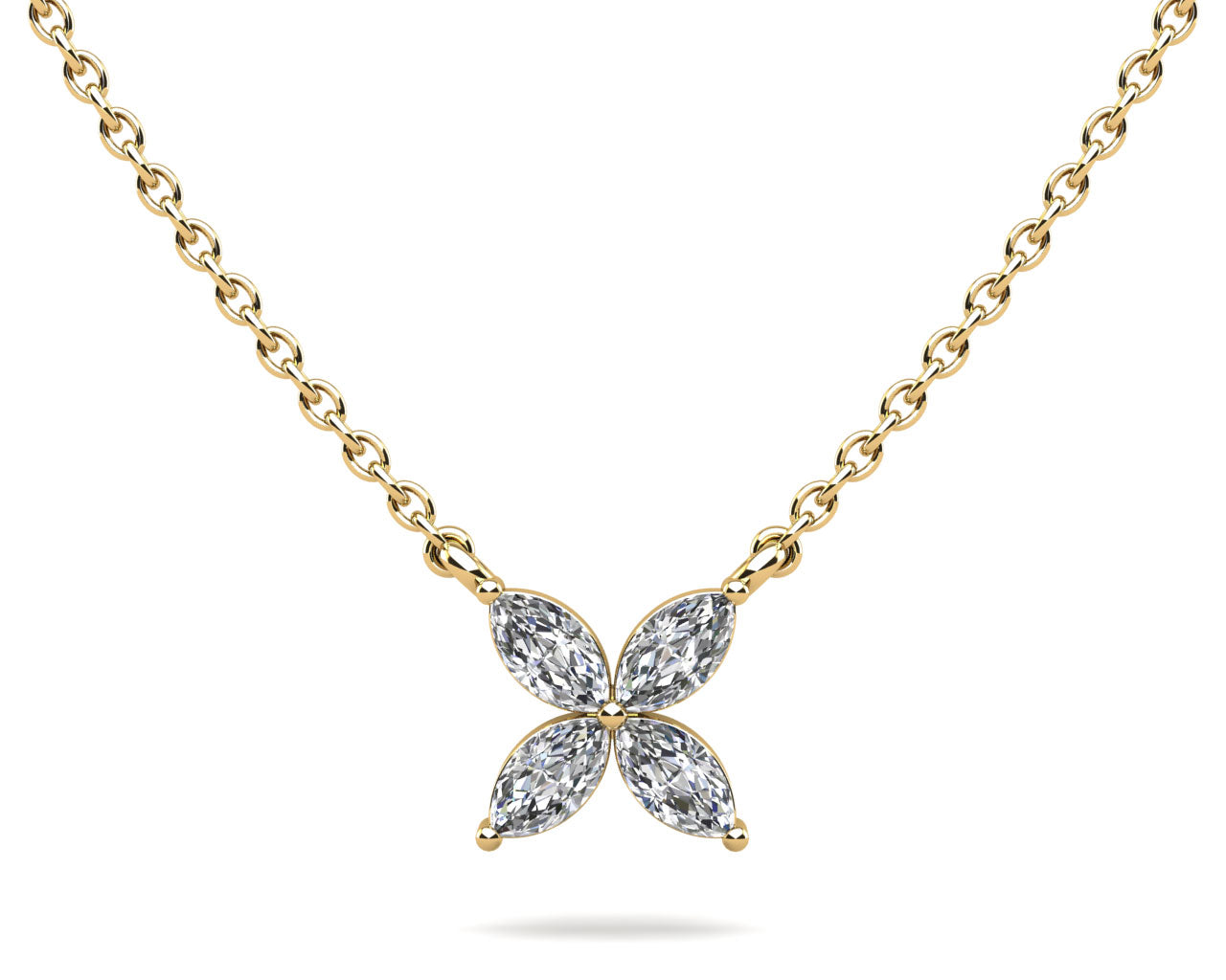 Flower Marquise Diamond Pendant