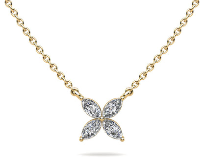 Flower Marquise Diamond Pendant