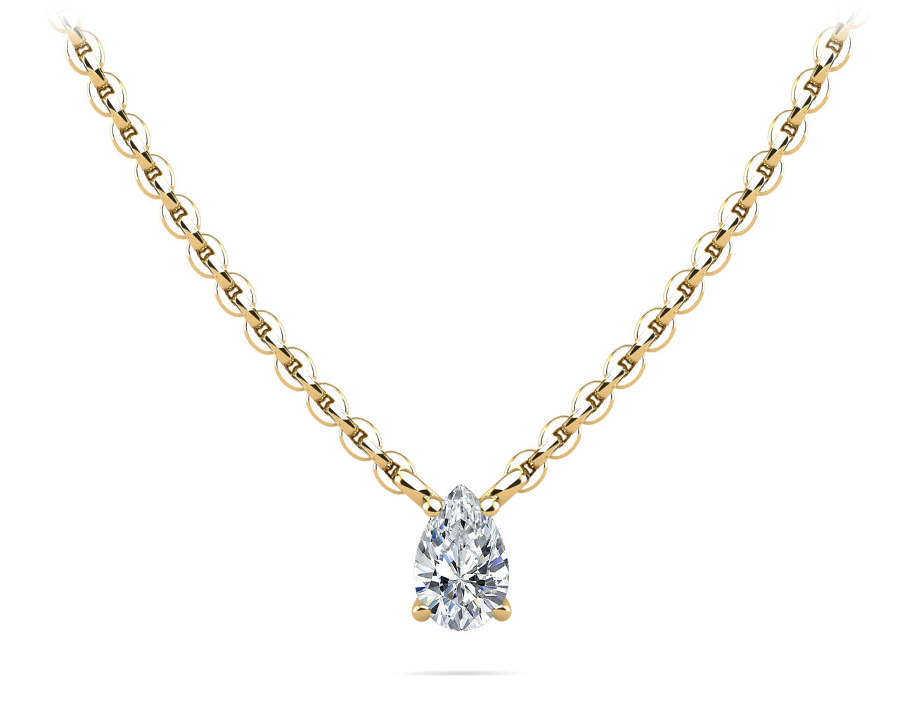 Solitaire Pear Shape Diamond Pendant