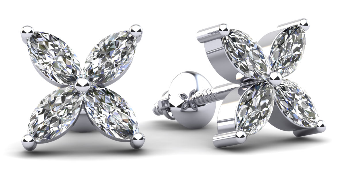 Marquise Shape Diamond Stud Earrings