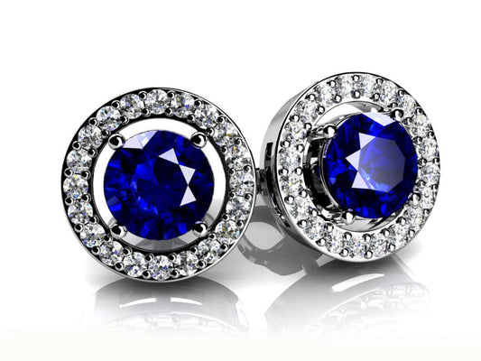 Legendary Round Gemstone Stud Earrings